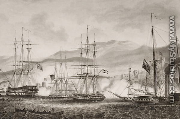 Attack on Sidon by Commodore Charles Napier, September 1840, illustration from 