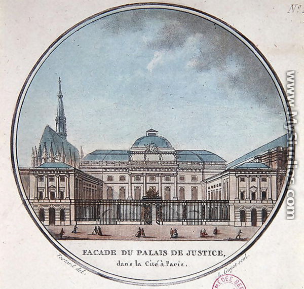 Facade of the Palais de Justice, c.1785 - (after) Testard, Jean