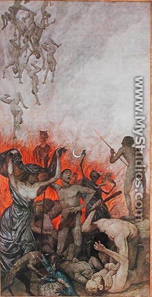 Hell, illustration from Festkalender published in Leipzig c.1910 - Hans Thoma