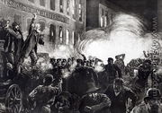 The Anarchist Riot in Chicago- A Dynamite Bomb Exploding Among the Police, from Harpers Weekly - Thure de Thulstrup