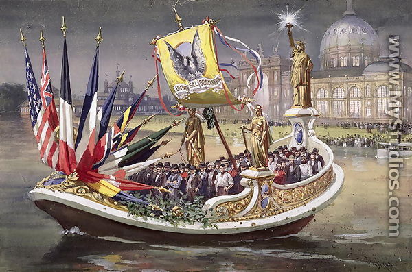 The Universal Brotherhood Barge at the Worlds Columbian Exposition, Chicago, 1893 - Thure de Thulstrup