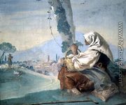 Old Peasant Woman with a Basket of Eggs, from the Foresteria - Giovanni Domenico Tiepolo