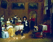 A Noble Family Dining - Gillis van Tilborgh