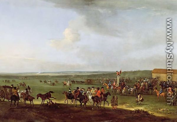 The Round Course at Newmarket, Preparing for the Kings Plate, c.1725 - Peter Tillemans