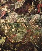 The Last Judgement, detail of the damned in the River Styx and Charons boat full of passengers, before 1562 - Domenico Tintoretto (Robusti)