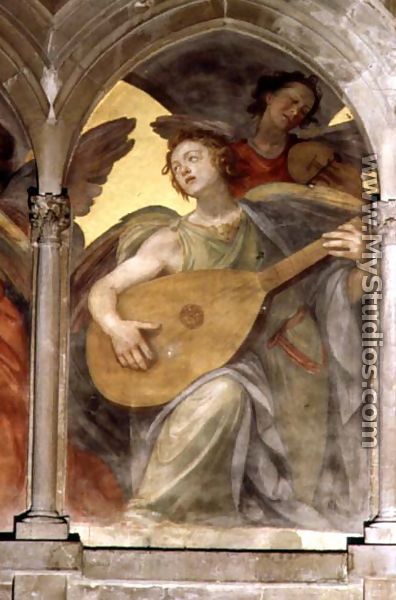 Musical angel within a trompe l
