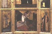 Resurrection with Christ as a boy and St. Catherine, bottom half of a triptych  - Tommaso da Modena Barisino or Rabisino