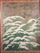Bamboos under snow 2 - Mitsuyoshi (Gyobu) (Kyuyoku) Tosa