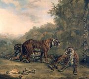 Tigers in a Wooded Landscape - Charles Towne