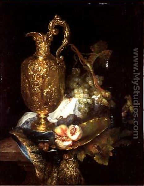 Still life of a Silver Gilt Ewer with Fruit - Catharini Treu