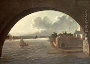 The Thames at Westminster seen through the arch of a bridge - Daniel Turner