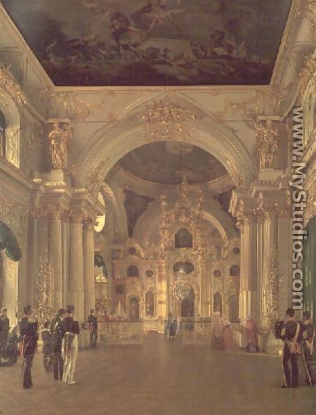 Interior of the Great Church in the Winter Palace, 1829 - Alexei Vasilievich Tyranov