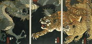 A dragon and two tigers - Utagawa Sadahide