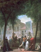 A Street Show in Paris La Parade du Boulevard 1760 - Gabriel Jacques de Saint-Anton