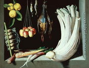 Still life with dead birds, fruit and vegetables, 1602 - Juan Sanchez Cotan
