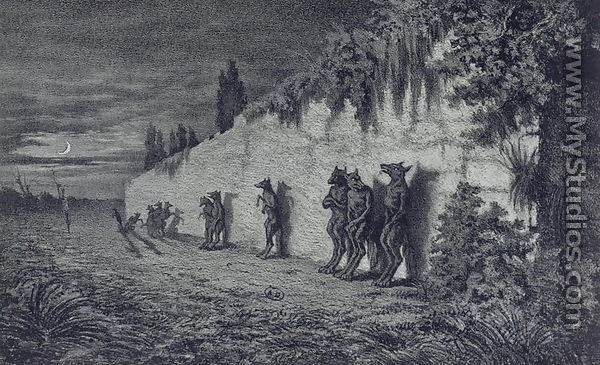 Werewolves, illustration for Legendes Rustiques by George Sand 1804-76 1858 - Baron Dudevant Jean Francois Maurice Sand