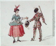 Two characters from the Commedia dellArte - George (nee Dupin) Sand