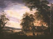 A View of Arundel Castle with Country Folk Merrymaking by a Farmhouse - Paul Sandby