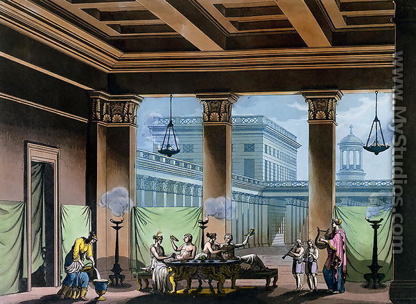 The Triclinium, from Le Costume Ancien et Moderne by Jules Ferrario, c.1820 - Alessandro Sanquirico