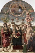 The Madonna and Child Enthroned with Saints - Giovanni Santi or Sanzio