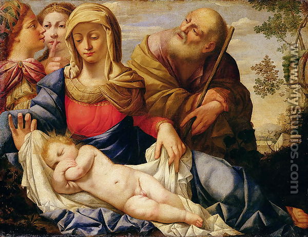 Holy Family with Two Female Figures, mid-17th century - Francesco de
