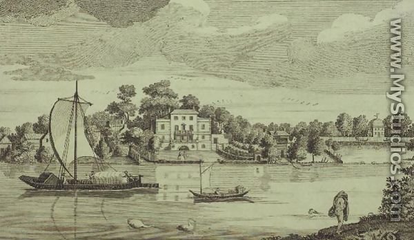View of the Celebrated Mr. Popes House at Twickenham, c.1750  - Robert Sayer
