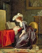 Woman Reading a Book - Jean-Frederic Schall