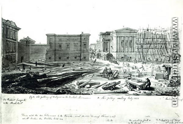 Building the New Gallery of the British Museum - George the Elder Scharf