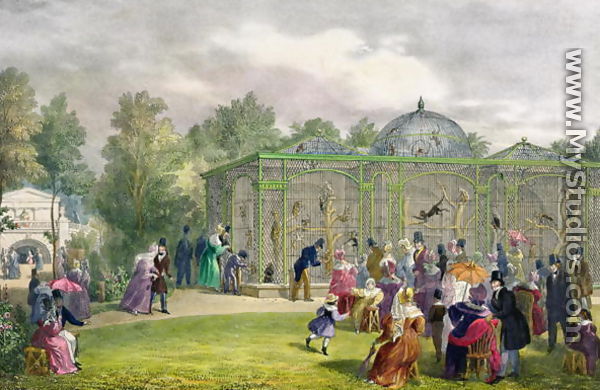 The Monkey House at the Zoological Gardens, Regents Park, engraved and pub. by the artist, printed by Charles Hullmandel 1789-1850, 1835 - George the Elder Scharf