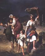 Roman Peasants Fleeing the Flooding of the River Tiber, 1831 - Jean-Victor Schnetz