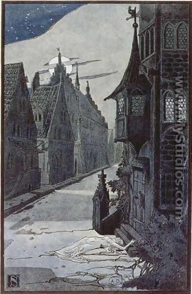 The Plague of Guebwiller in 1348, from The Legends of Alsace by Georges Spetz, 1905  - Leon Schnug