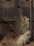 White Persian Cat in a Stable - Lady Charlotte Schreiber