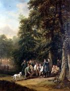 The Kill at a Foxhunt Attended by an Artist Sketching, 1770 - and Kraus, G.M. Schutz, C.G. the Elder