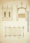 New College Oxford Design for New Hall Roof, 1865 2 - Sir George Gilbert Scott