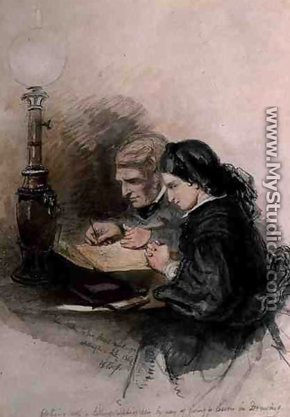 John Ruskin 1819-1900 Teaching Louisa Stewart-Mackenzie to Draw, 1857  - William Bell Scott