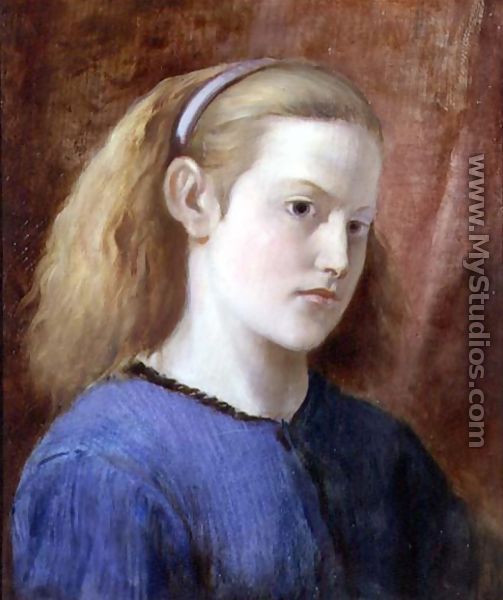 Portrait of a Girl in Blue - William Bell Scott