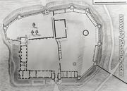 Plan for the first floor of the Chateau de Vallery, from Terres de Bourgogne, Berry, etc., 1682 - & Lallemant, Nicolas Sengher, Henry