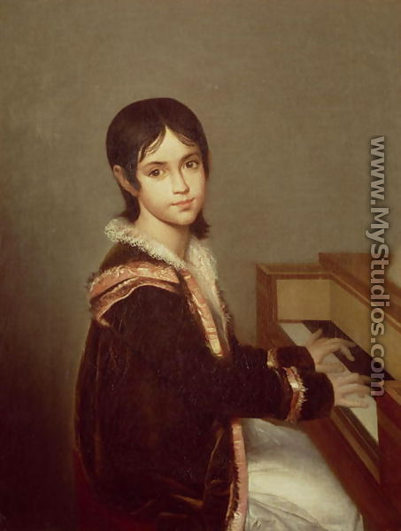 The Artists Daughter at the Piano - Domingos Antonio de Sequeira