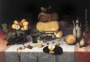 Still Life With CheesesStill-Life with Cheeses c. 1615 - Floris Claesz Van Dijck