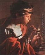 Boy Lighting a Pipe 1623 - Hendrick Terbrugghen