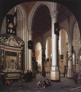 The Old Church at Delft with the Tomb of Admiral Tromp 1658 - Hendrick Van Vliet
