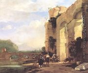 Italian Landscape With The Ruins Of A Roman Bridge And Aqueduct - Jan Asselyn