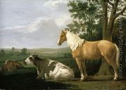 A Horse And Cows In A Landscape - Abraham Van Calraet
