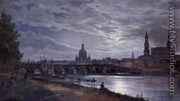 View of Dresden at Full Moon 1839 - Johan Christian Clausen Dahl
