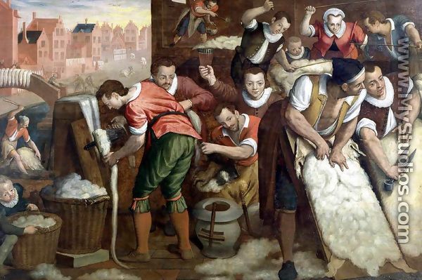 The Removal Of The Wool From The Skins And The Combing  1595 - Isaac Claesz. Van Swanenburg