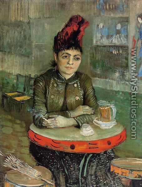Agostina Segatori Sitting In The Cafe Du Tambourin - Vincent Van Gogh