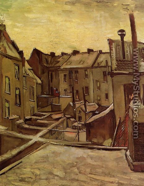 Backyards Of Old Houses In Antwerp In The Snow - Vincent Van Gogh