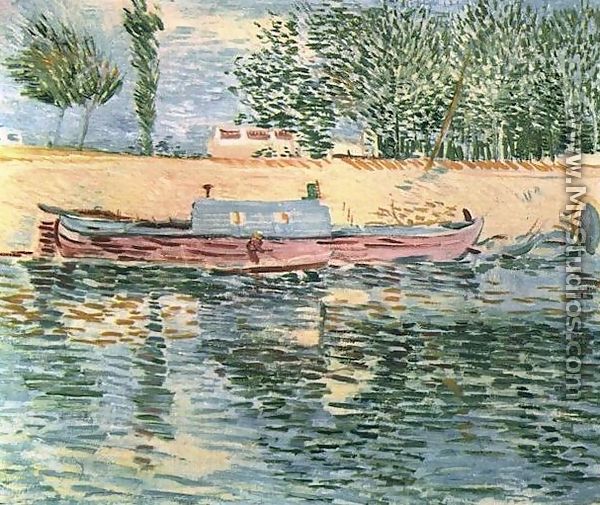 The Banks Of The Seine With Boats - Vincent Van Gogh