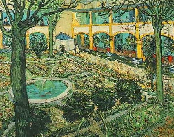 The Courtyard Of The Hospital At Arles - Vincent Van Gogh