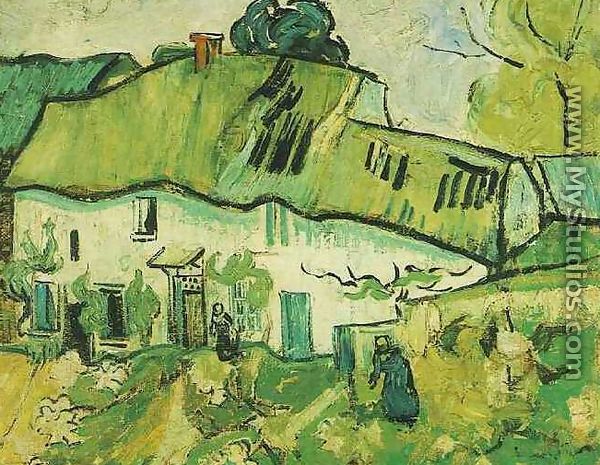 Farmhouse With Two Figures - Vincent Van Gogh